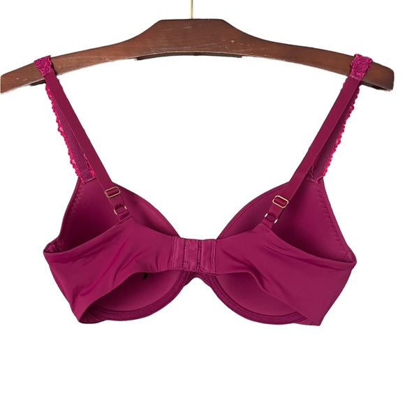 Natori BUNDLE Pure Luxe Underwire T-Shirt Bra Tan and Burgundy EUC Size 32D - Picture 6 of 16